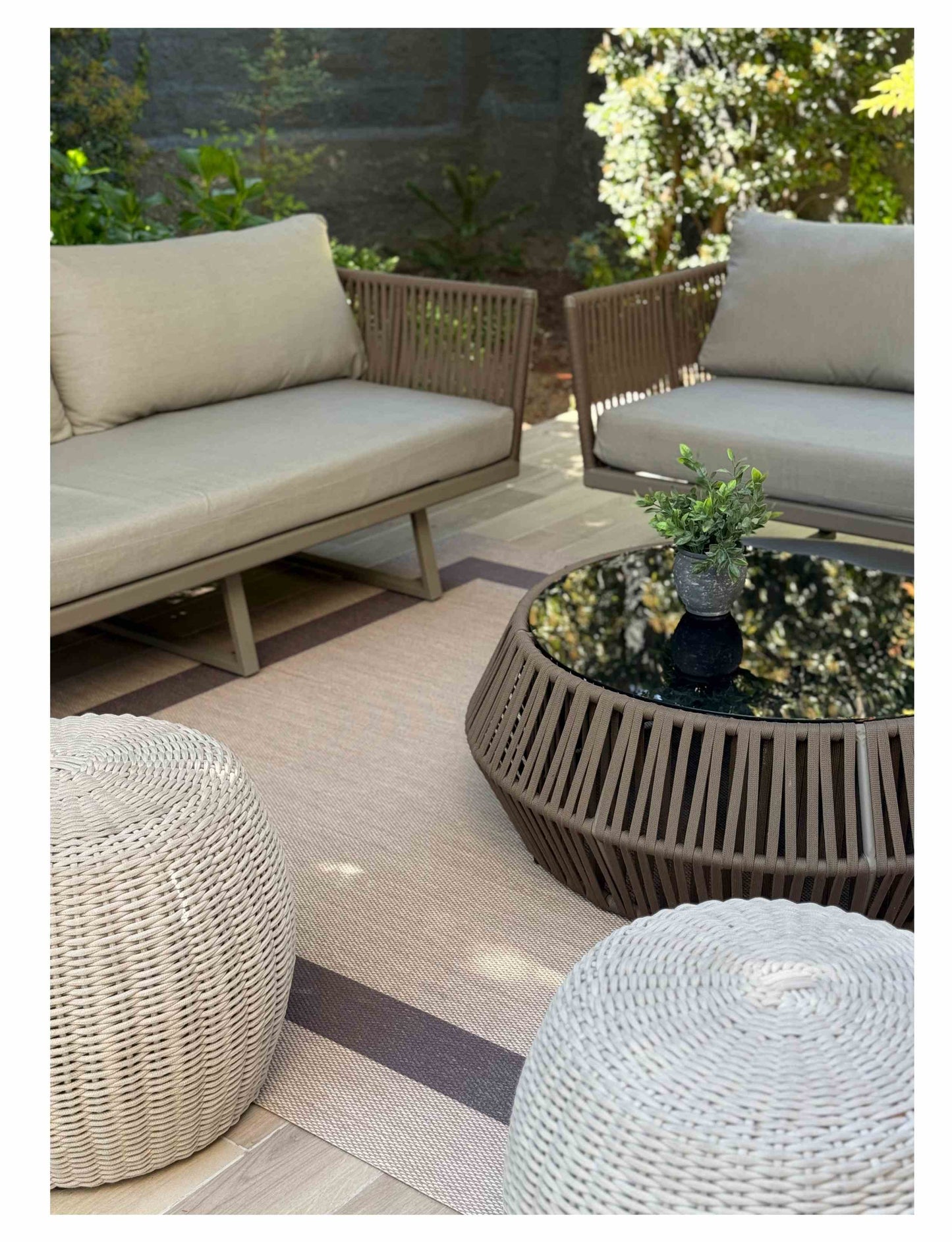 Alfombra Vinílica Tante Borde Café