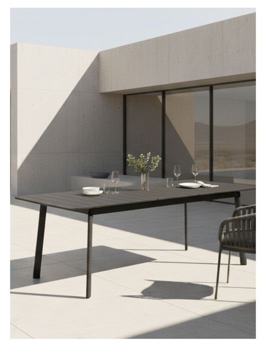 Mesa de Comedor Extensible Aluminio Gris Grande