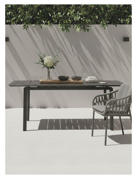 Mesa de Comedor Extensible Aluminio Gris Mediana