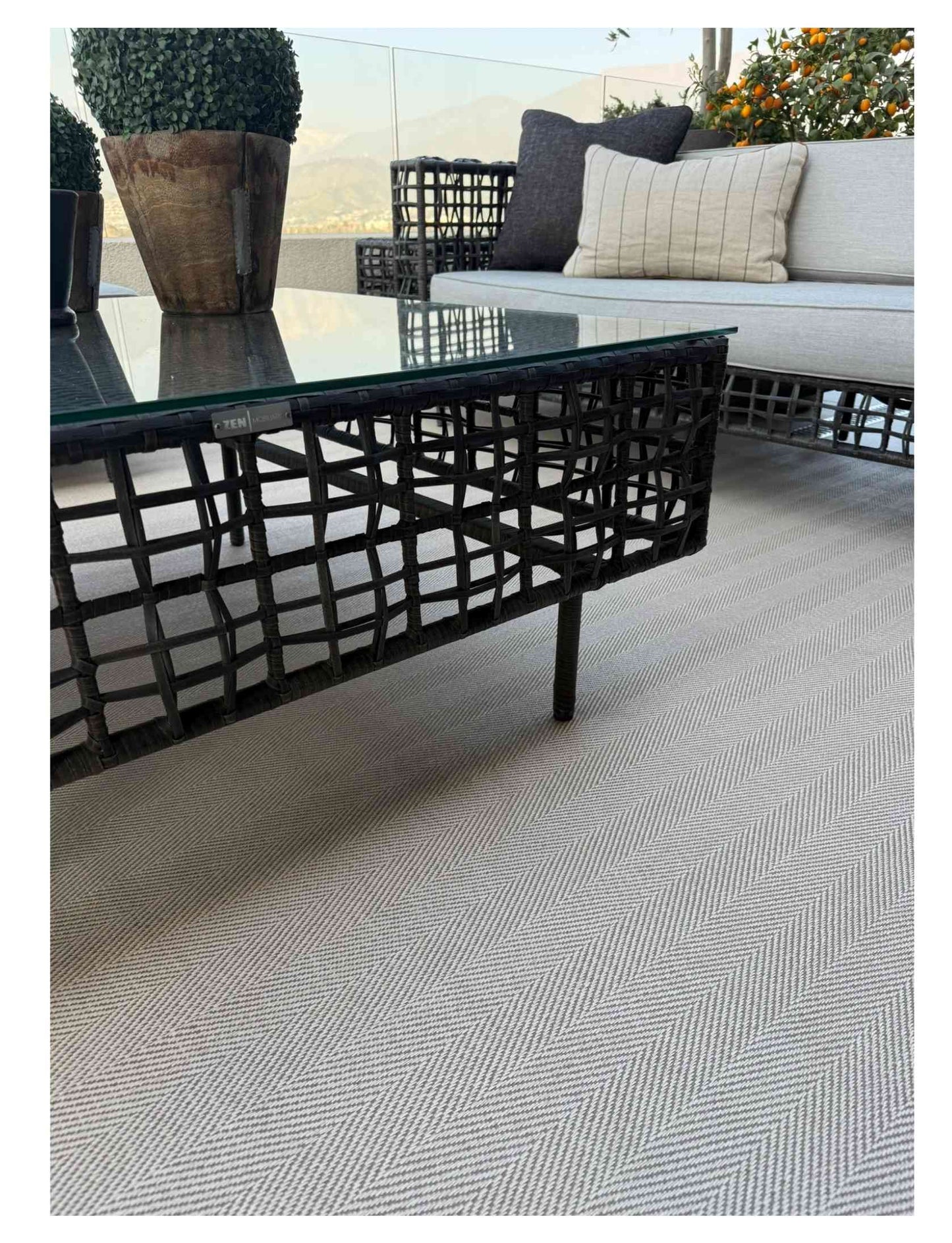 Alfombra Vinílica Atenas Borde Café