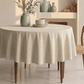 Mantel Antimanchas Resinado Beige Redondo