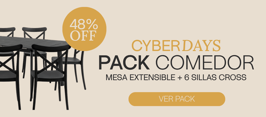 Cyber Days Pack Comedor mesa extensible + 6 sillas Cross