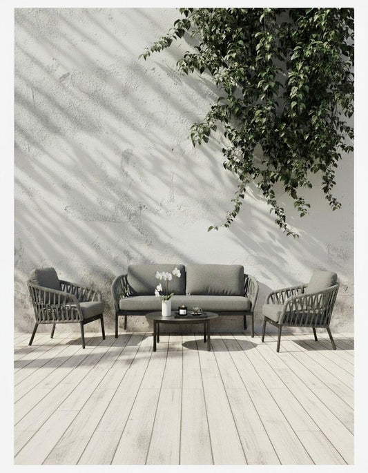 Set Terraza Saga Gris Mediano