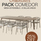 CYBER Mesa Extensible Beige Grande + 8 Sillas Ares