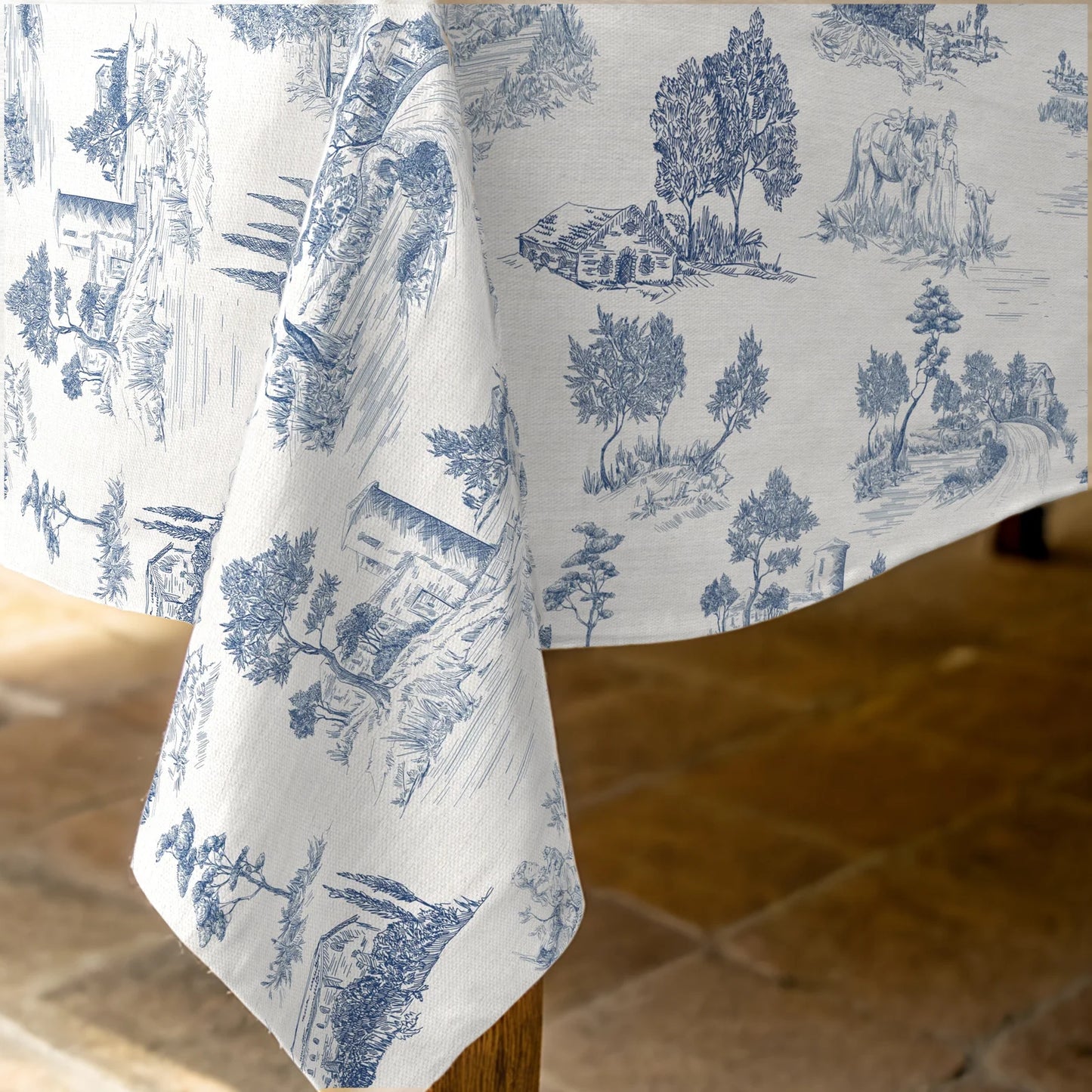Mantel Antimanchas Resinado Toile De Jouy